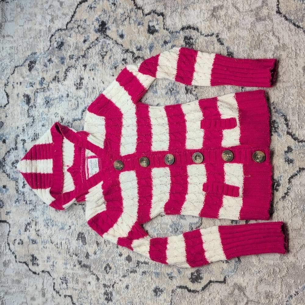 Aeropostale Pink and White Striped Sweater